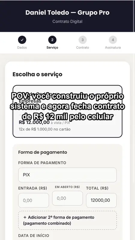 Contrato de R$12 mil pelo celular